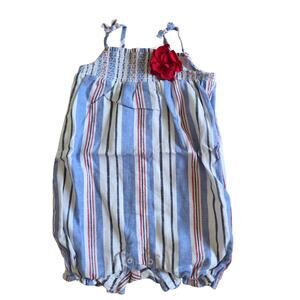 Gymboree Red, White, and Blue Striped Romper